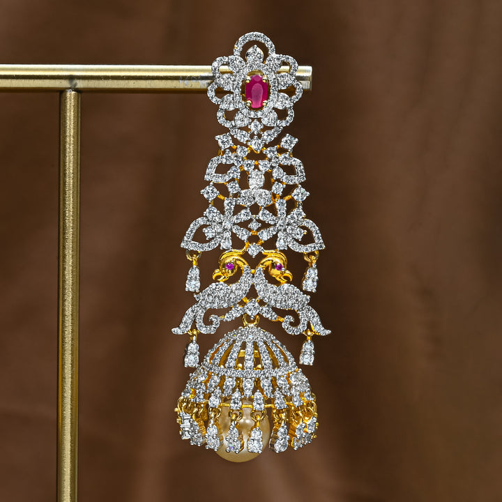 CZ Ruby Jhumka