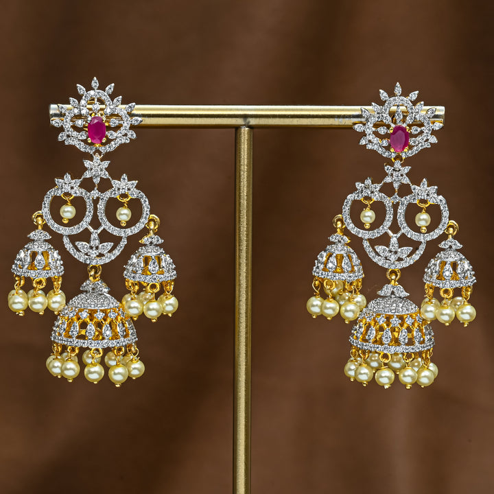 CZ Ruby Jhumka