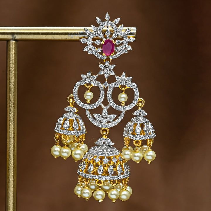 CZ Ruby Jhumka