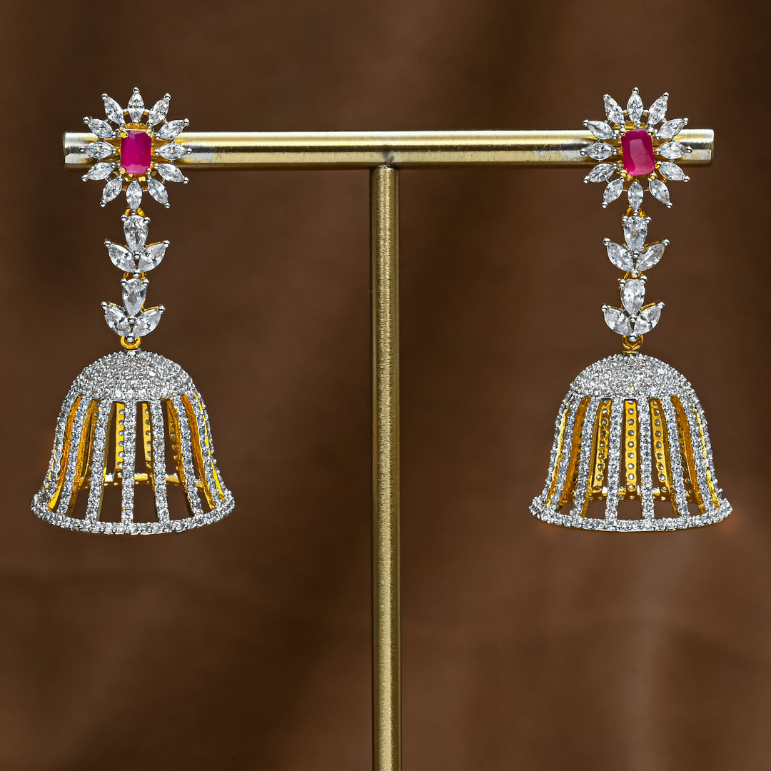 CZ Ruby Jhumka