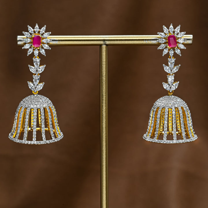 CZ Ruby Jhumka