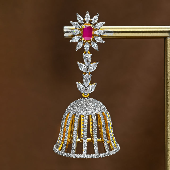 CZ Ruby Jhumka