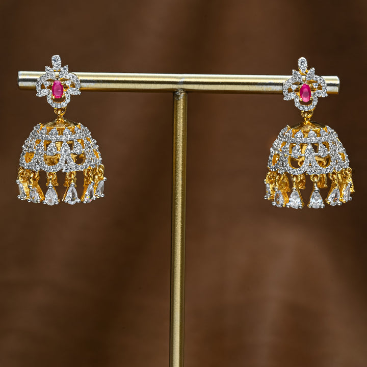CZ Ruby Jhumka
