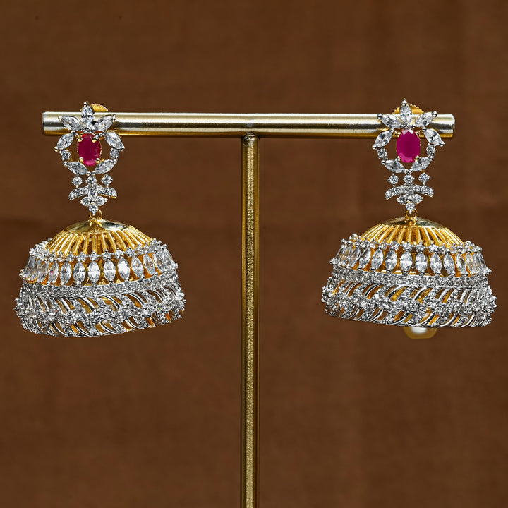 CZ Ruby Jhumka