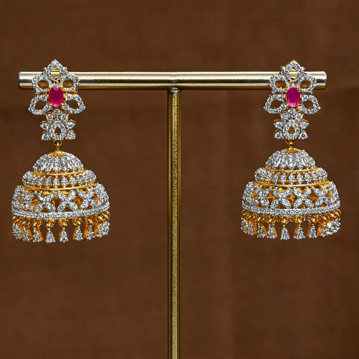 CZ Ruby Jhumka