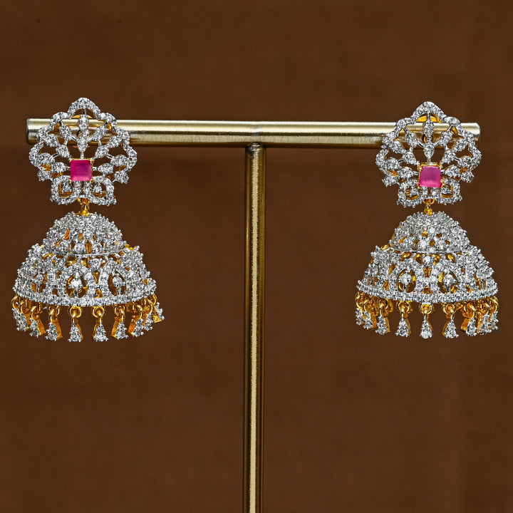 CZ Ruby Jhumka