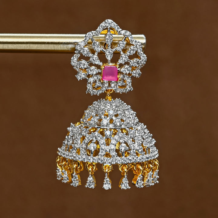 CZ Ruby Jhumka