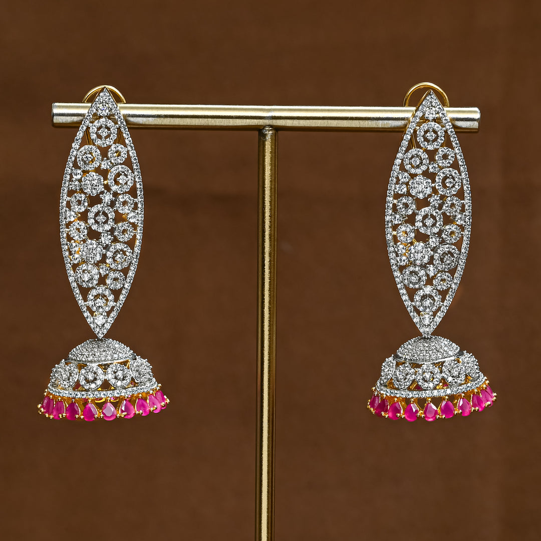 CZ Ruby Jhumka