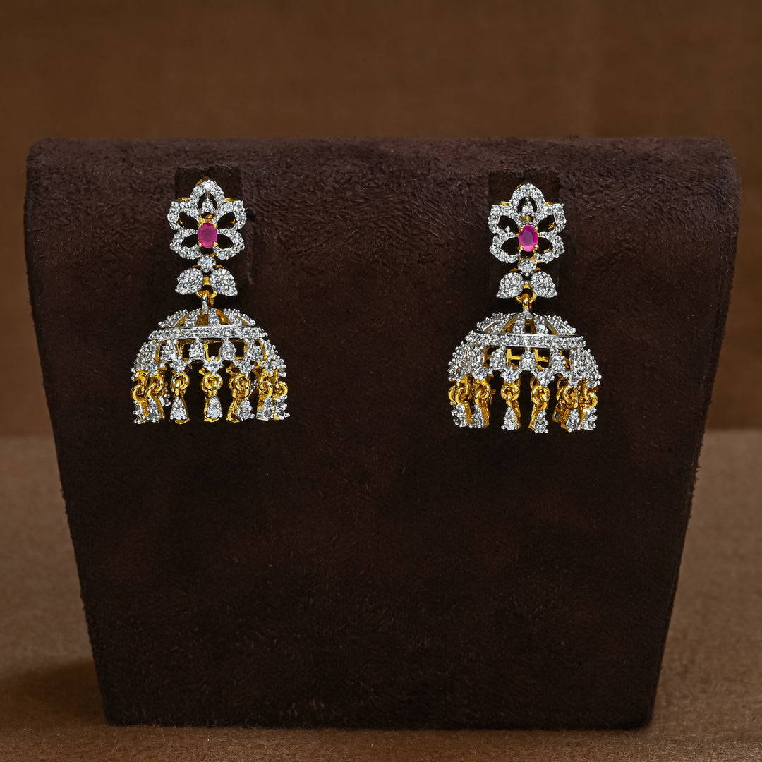 CZ Ruby Jhumka