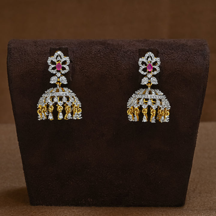 CZ Ruby Jhumka