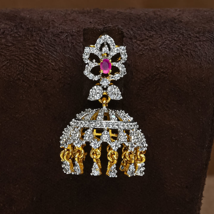 CZ Ruby Jhumka