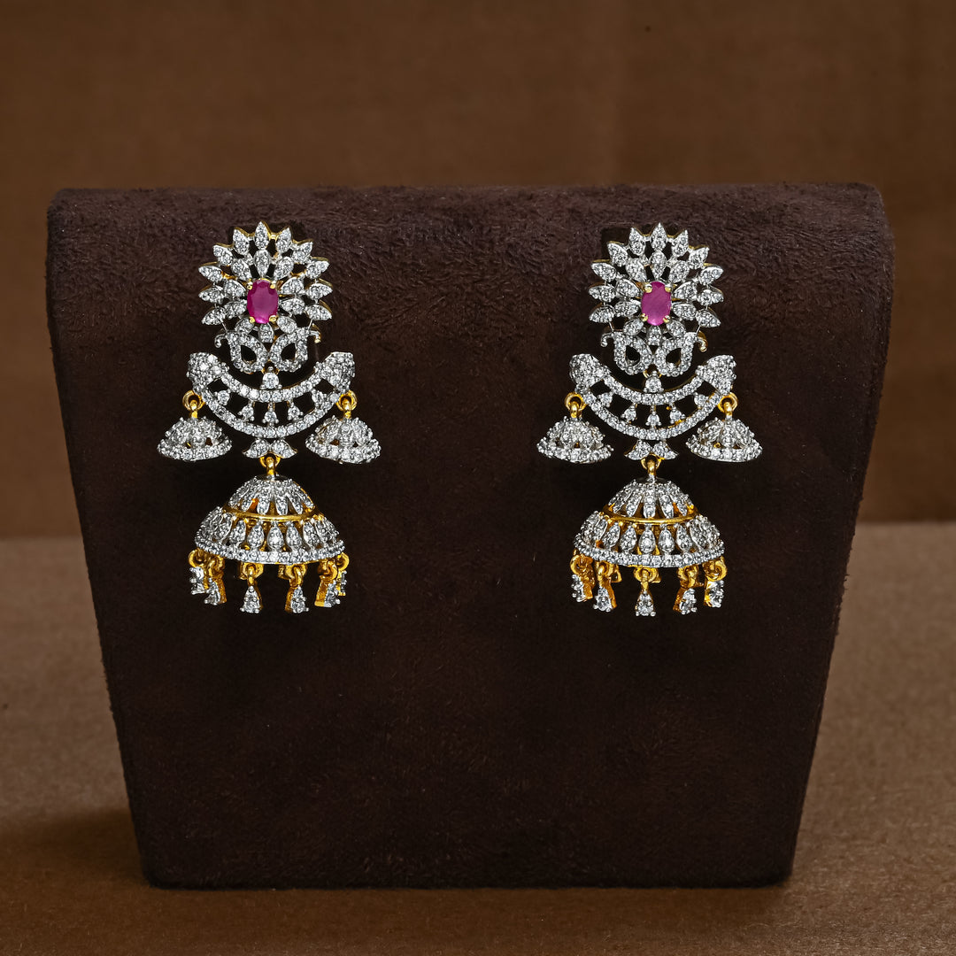 CZ Ruby Jhumka