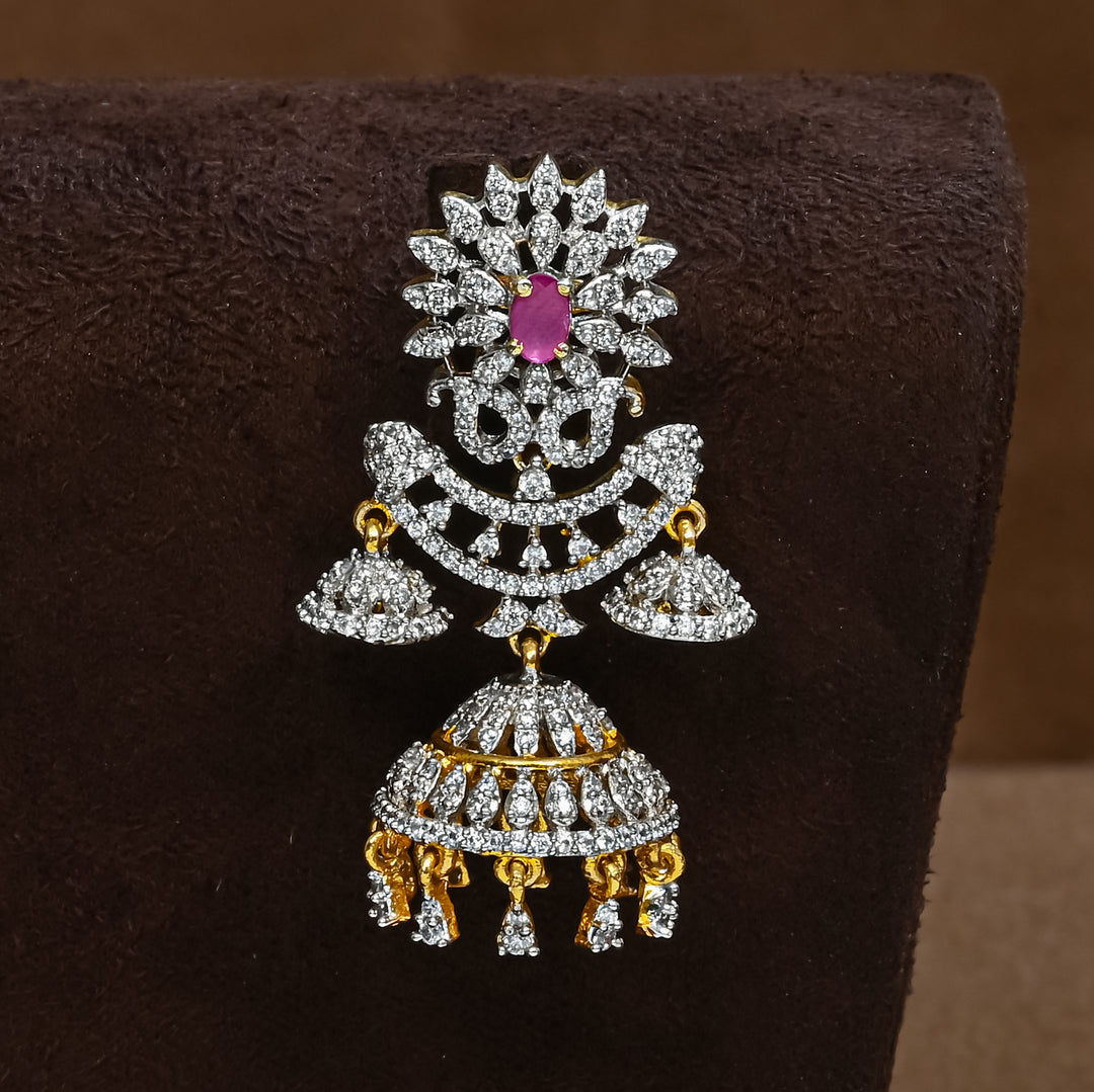 CZ Ruby Jhumka