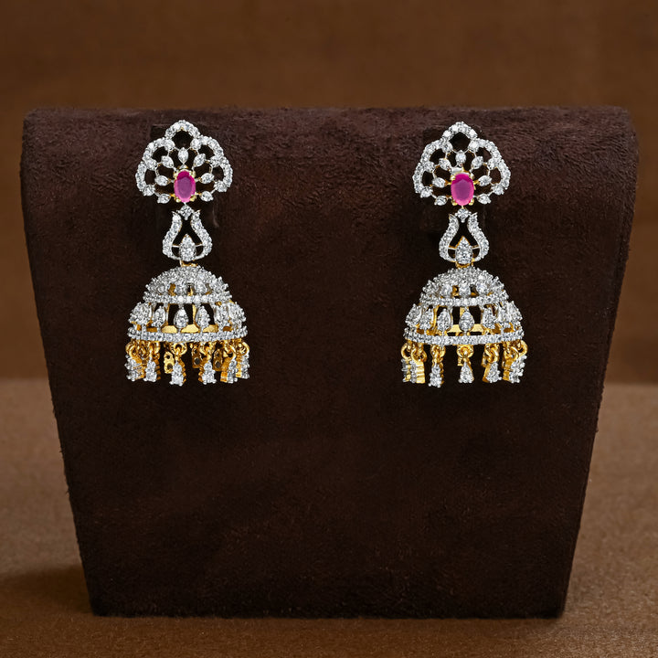 CZ Ruby Jhumka