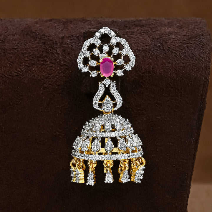 CZ Ruby Jhumka