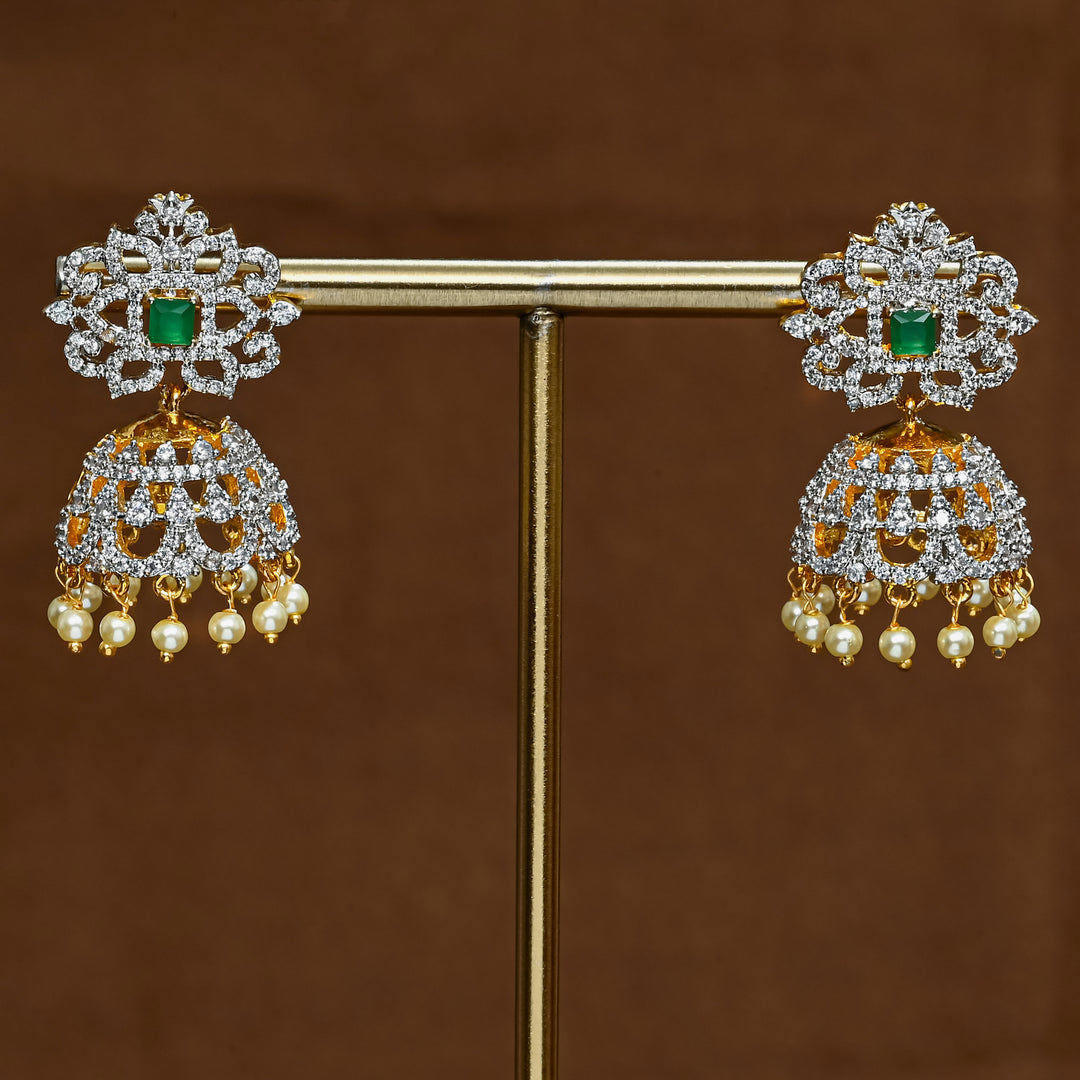 CZ Emerald Jhumka