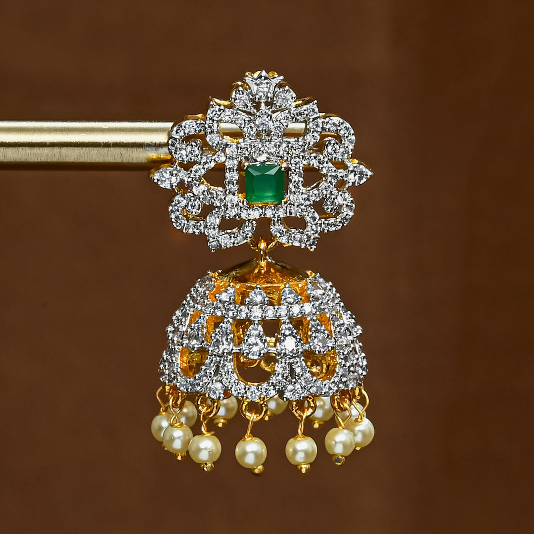 CZ Emerald Jhumka