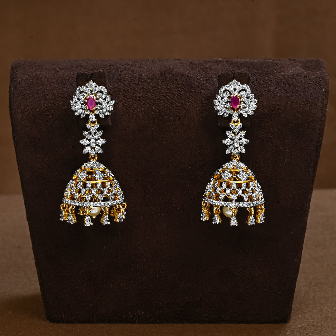 CZ Ruby Jhumka