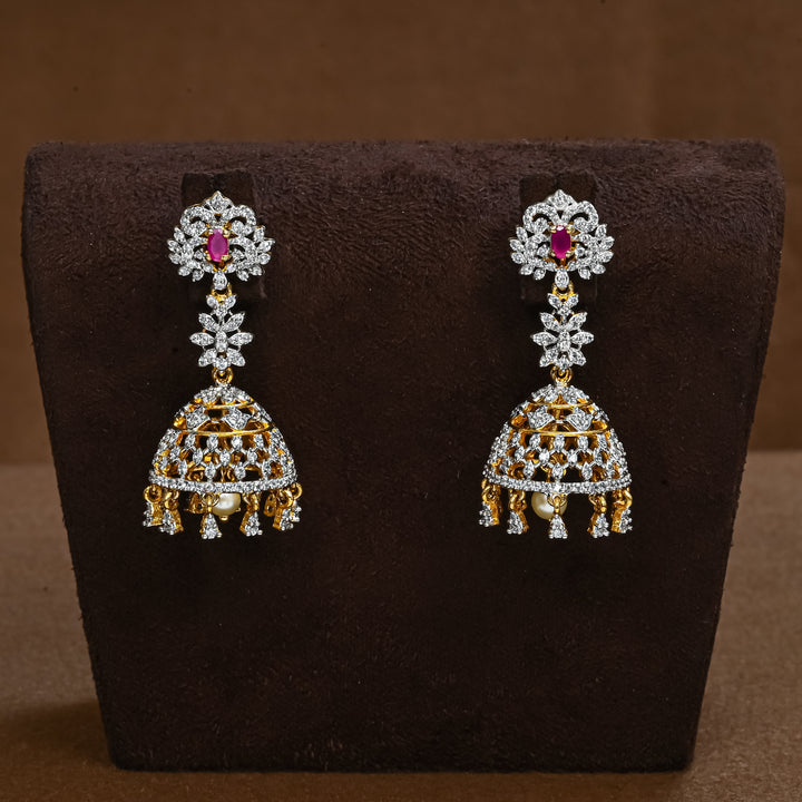 CZ Ruby Jhumka