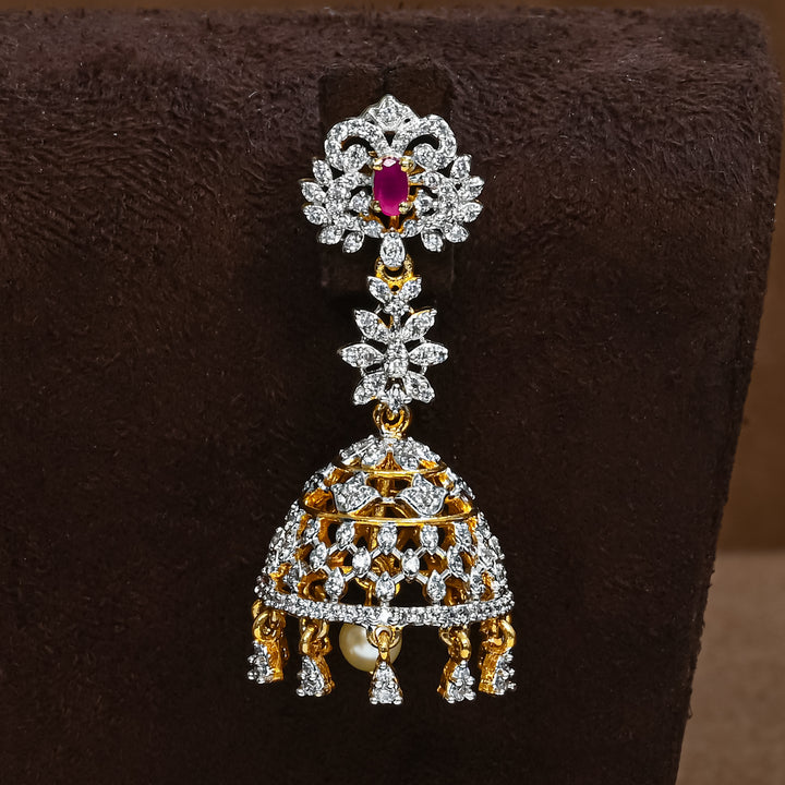 CZ Ruby Jhumka