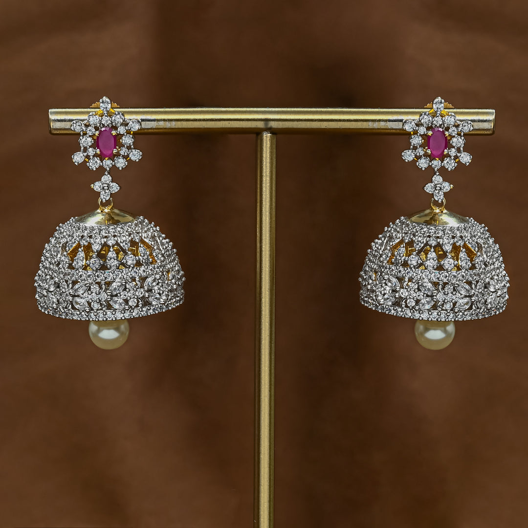 CZ Ruby Jhumka