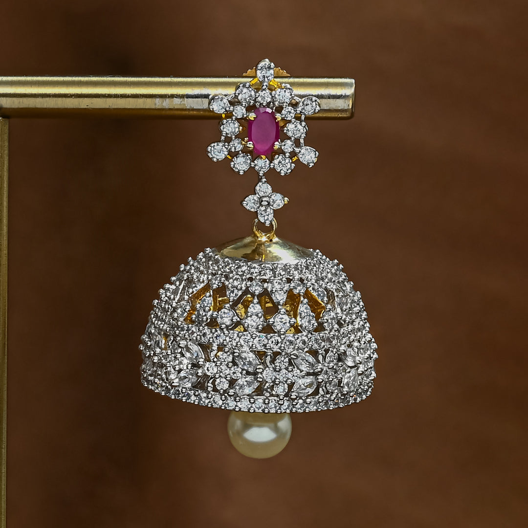CZ Ruby Jhumka