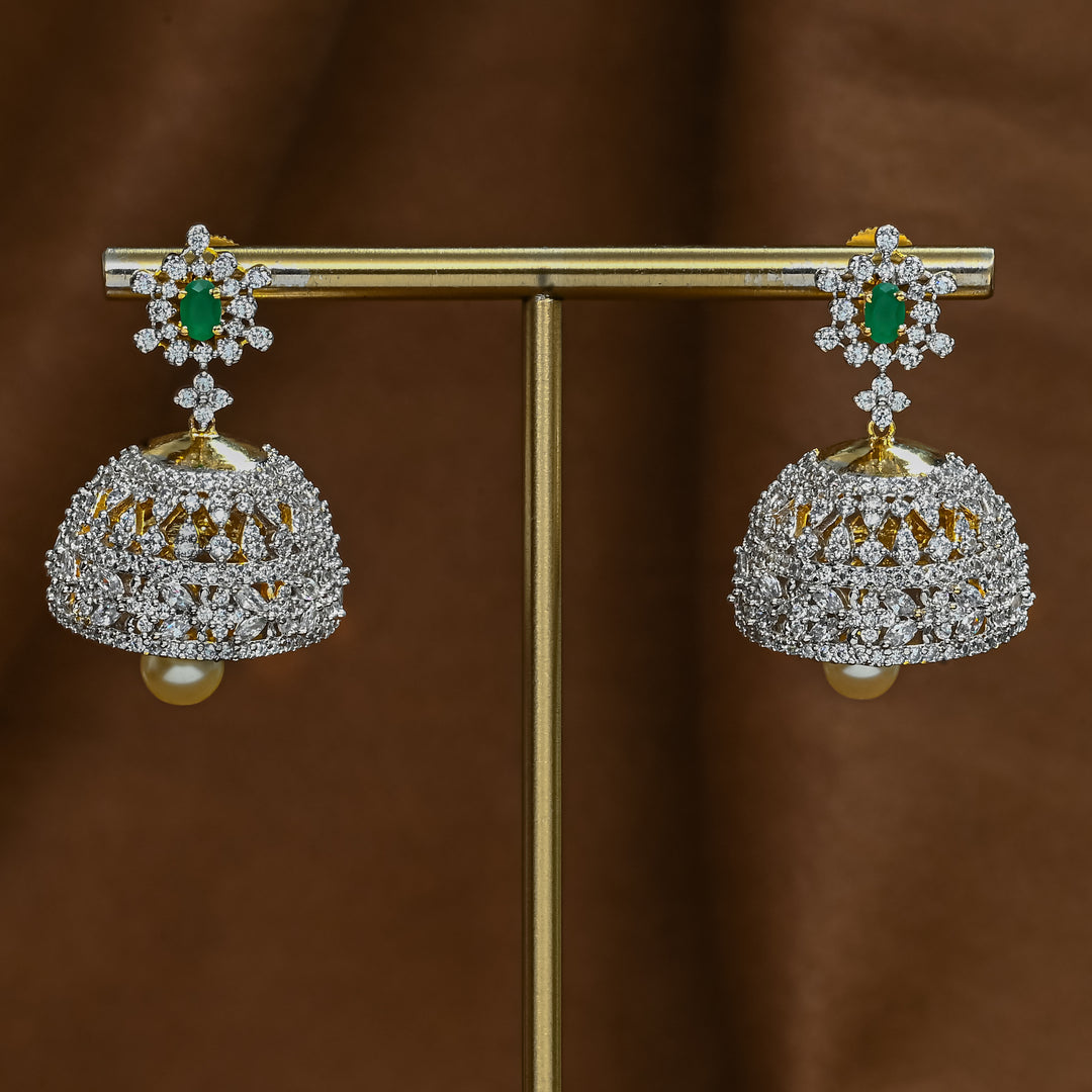 CZ Emerald Jhumka
