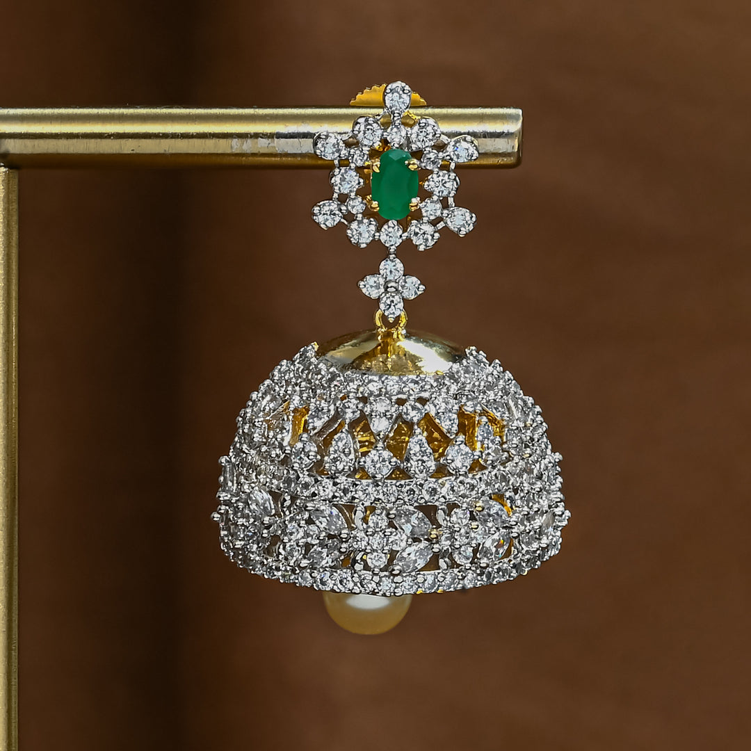 CZ Emerald Jhumka