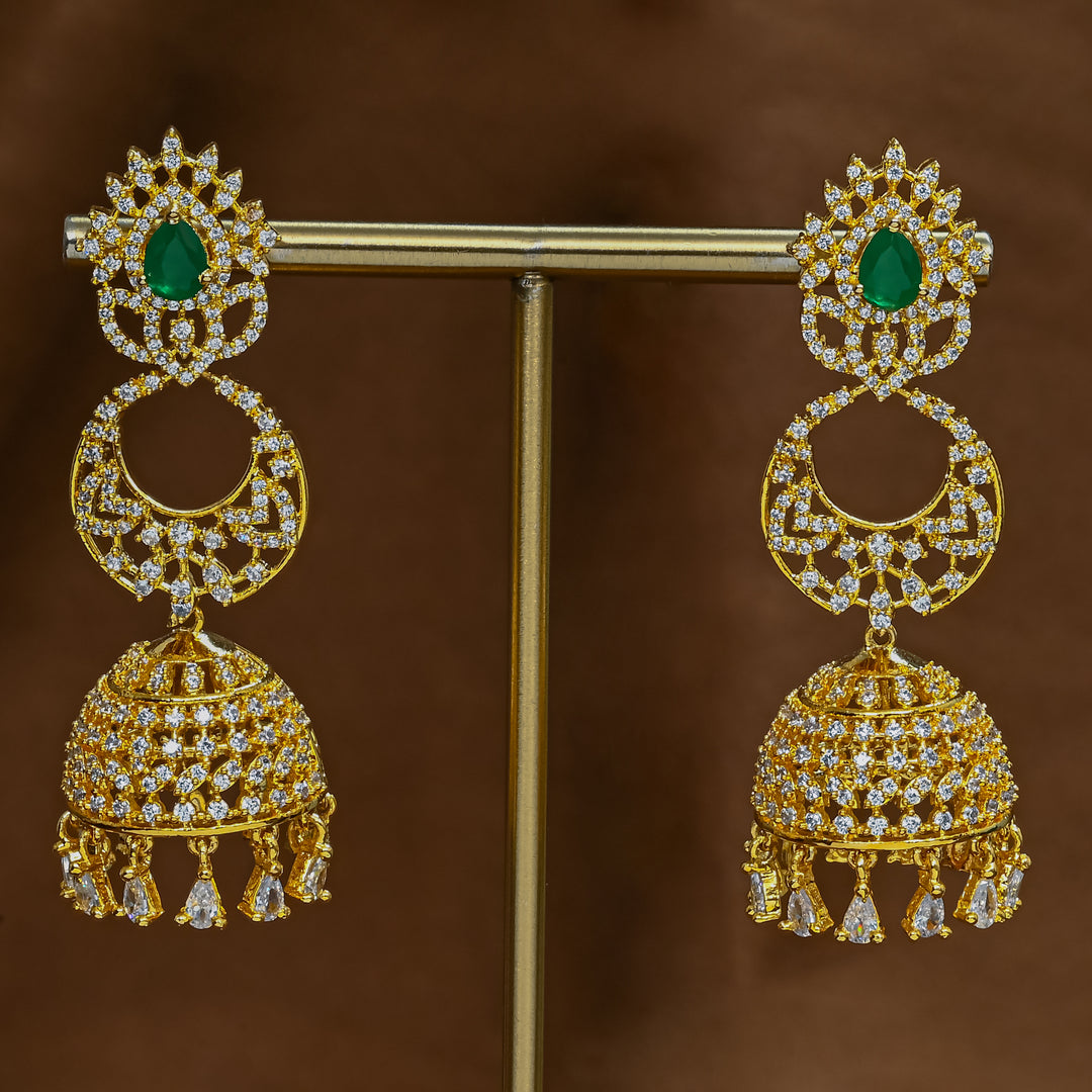 CZ Emerald Jhumka