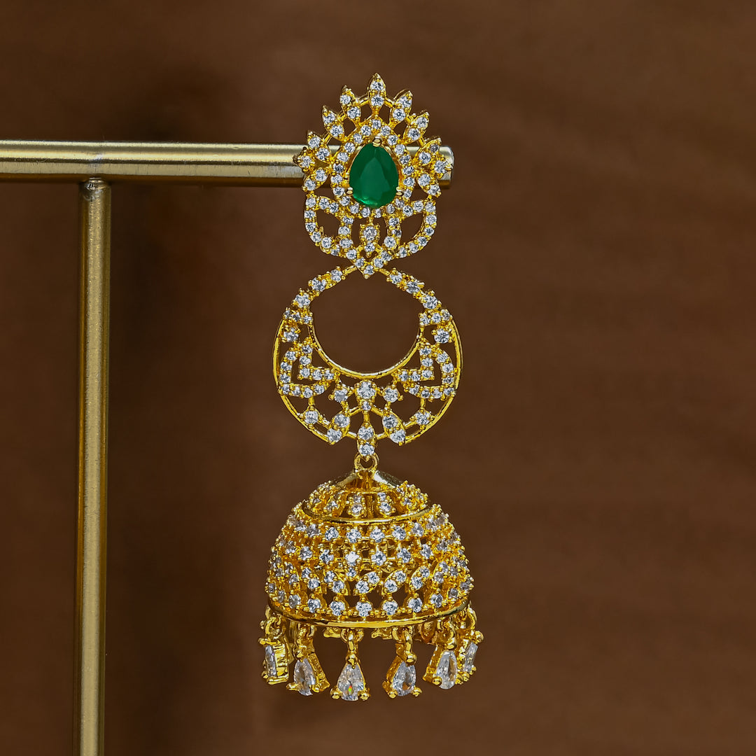 CZ Emerald Jhumka