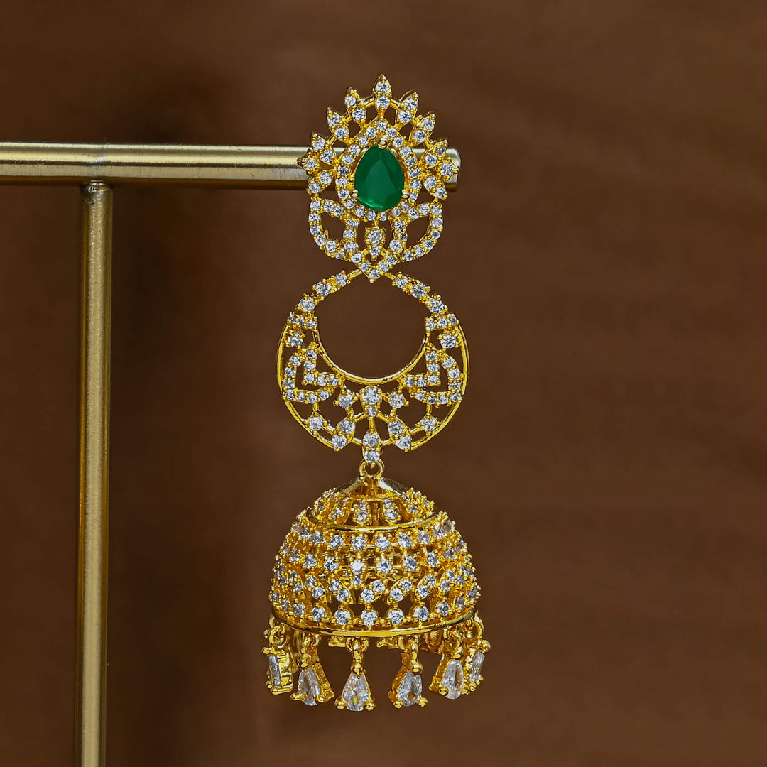 CZ Emerald Jhumka