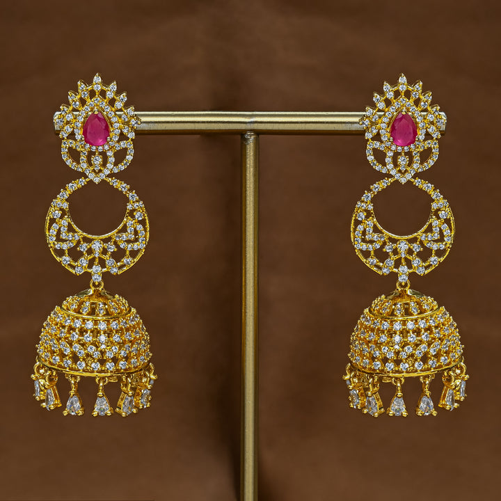 CZ Ruby Jhumka