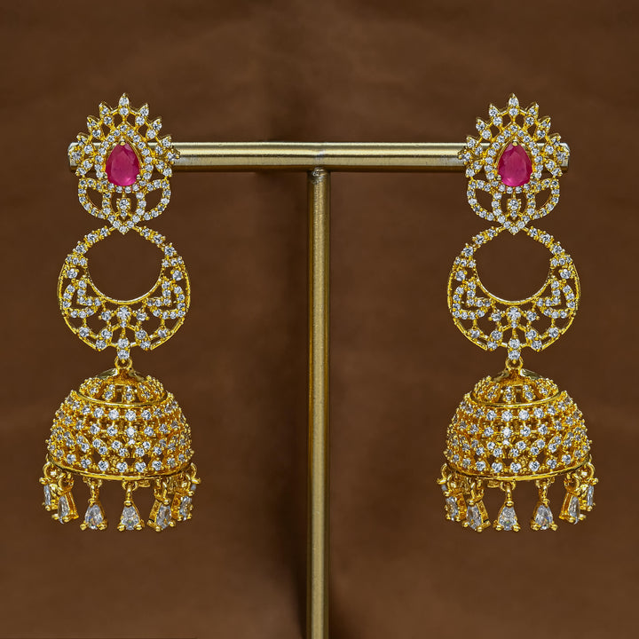 CZ Ruby Jhumka