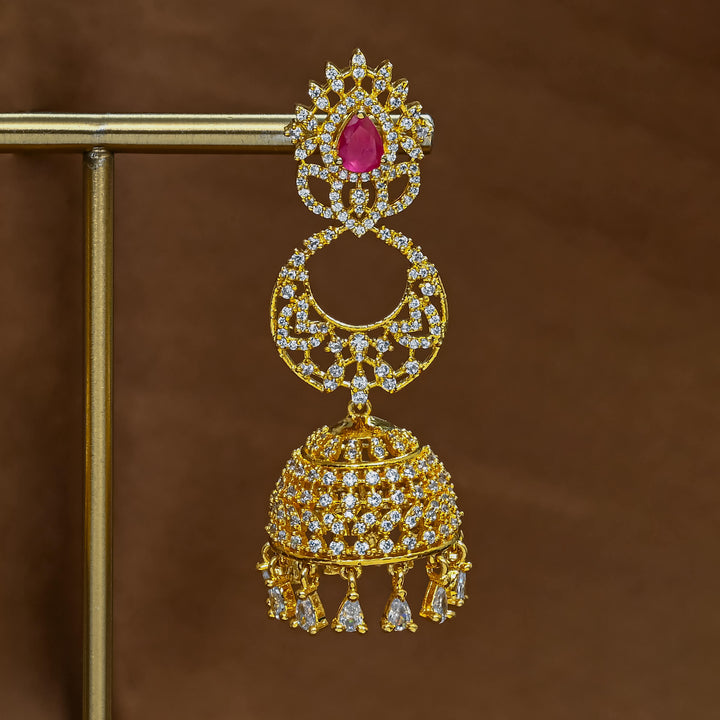 CZ Ruby Jhumka