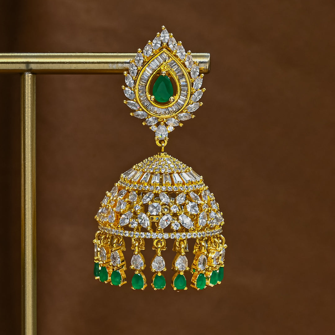 CZ Emerald Jhumka