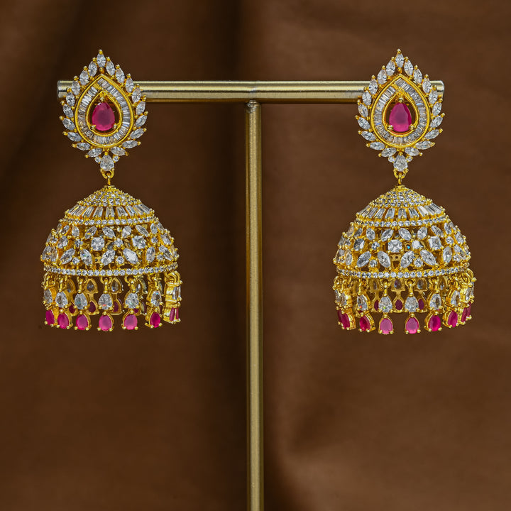 CZ Ruby Jhumka