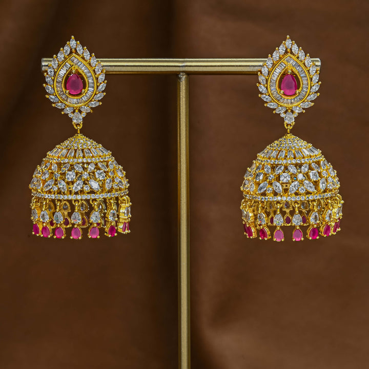 CZ Ruby Jhumka