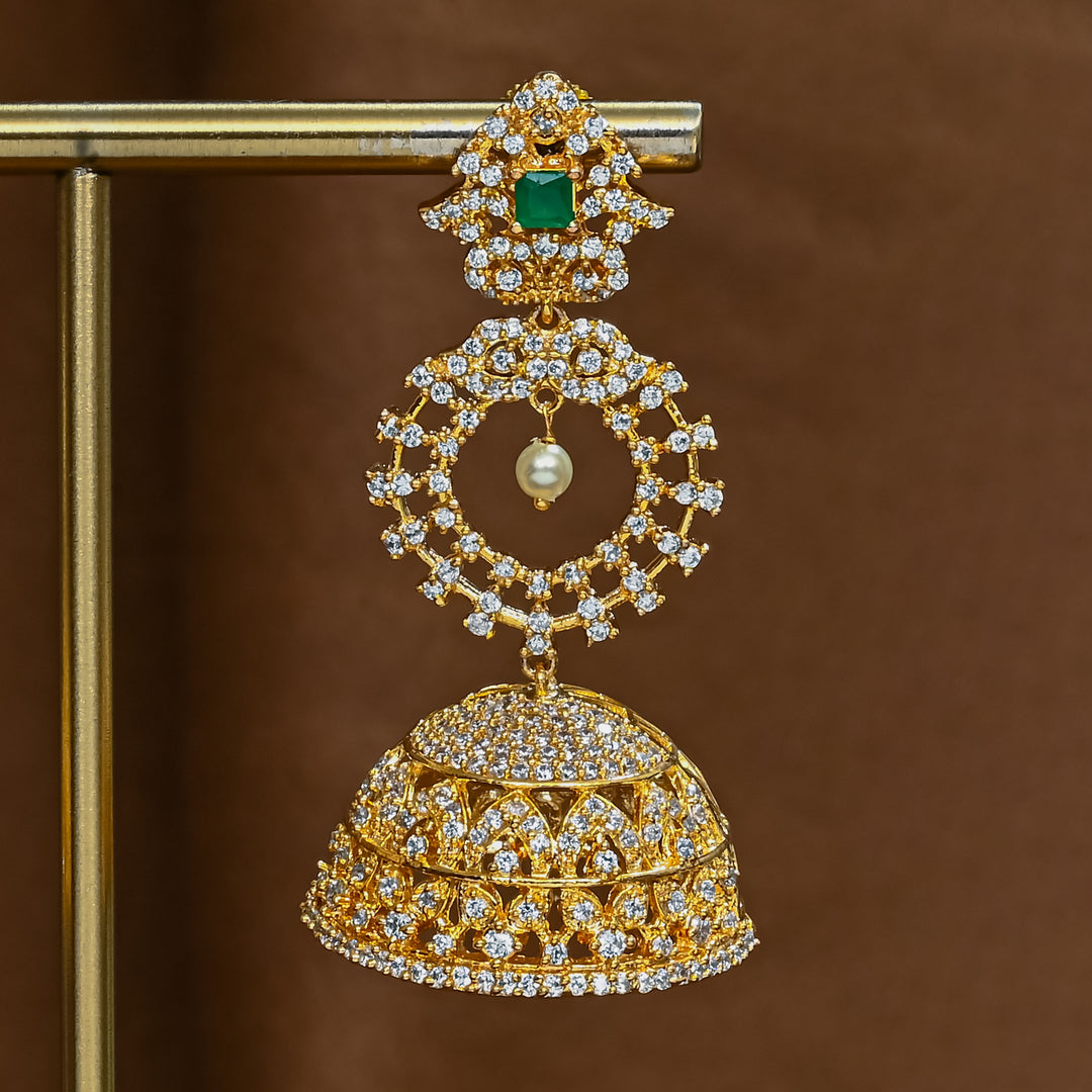 CZ Emerald Jhumka