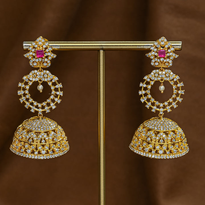 CZ Ruby Jhumka