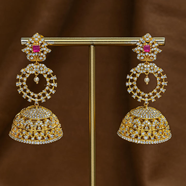 CZ Ruby Jhumka