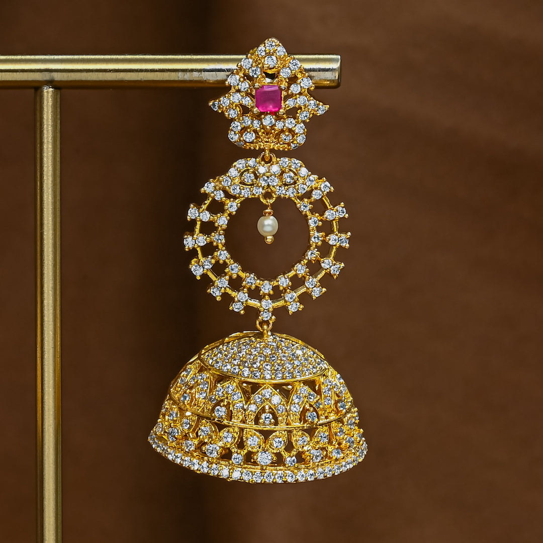 CZ Ruby Jhumka