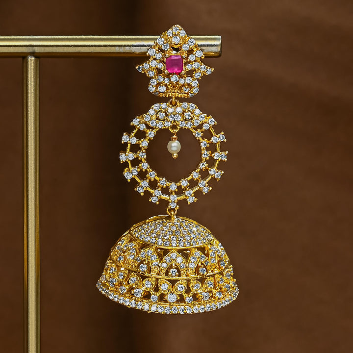 CZ Ruby Jhumka