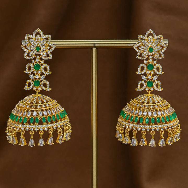 CZ Emerald Jhumka