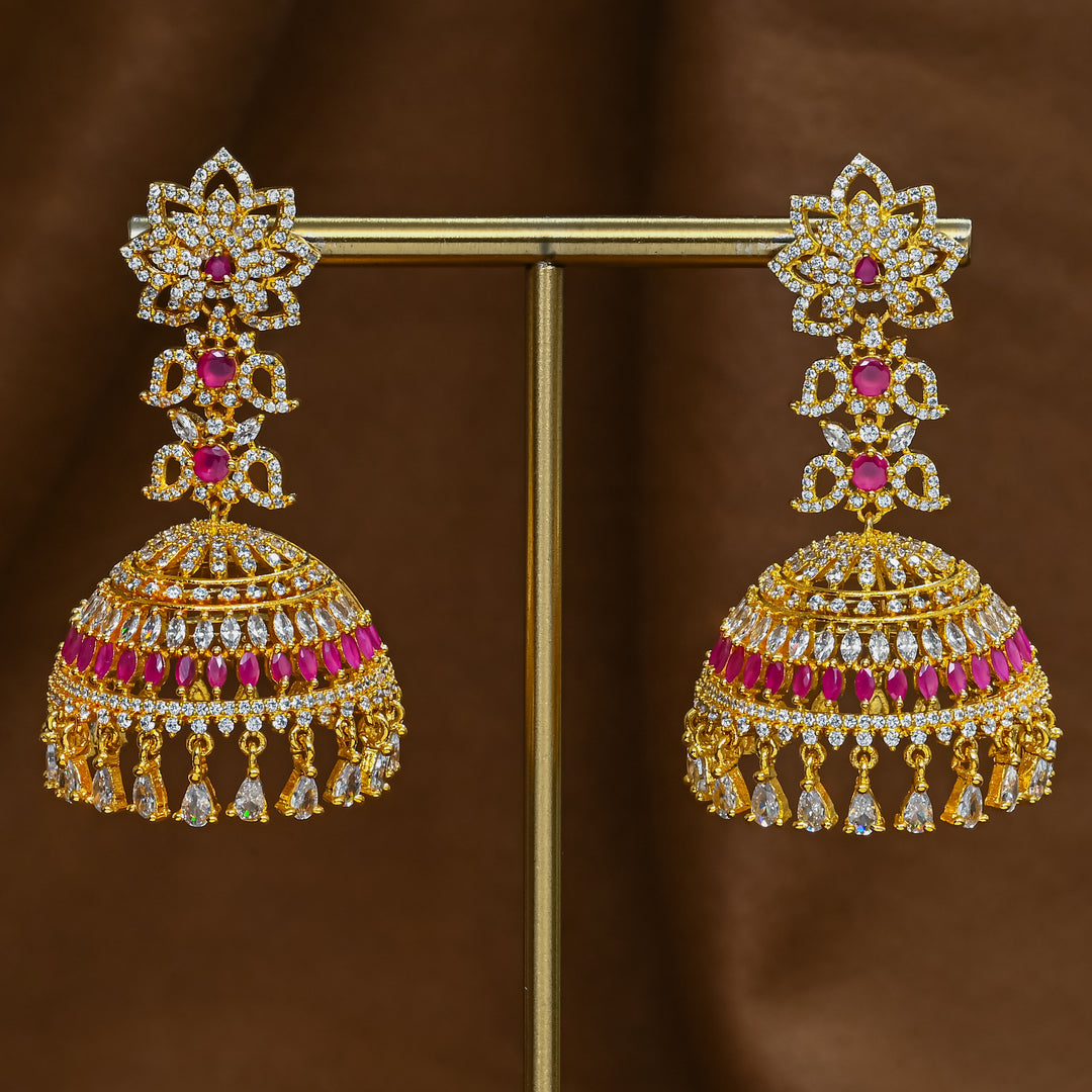 CZ Ruby Jhumka