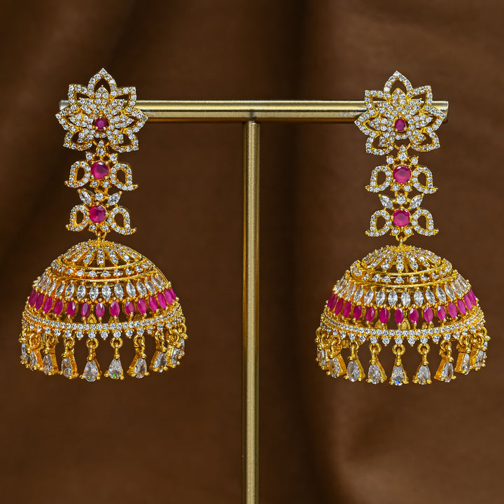 CZ Ruby Jhumka