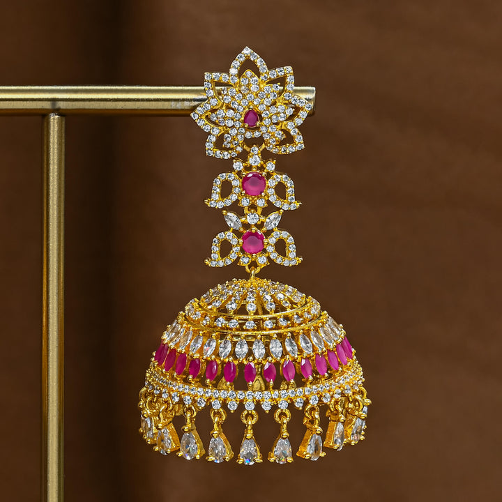 CZ Ruby Jhumka