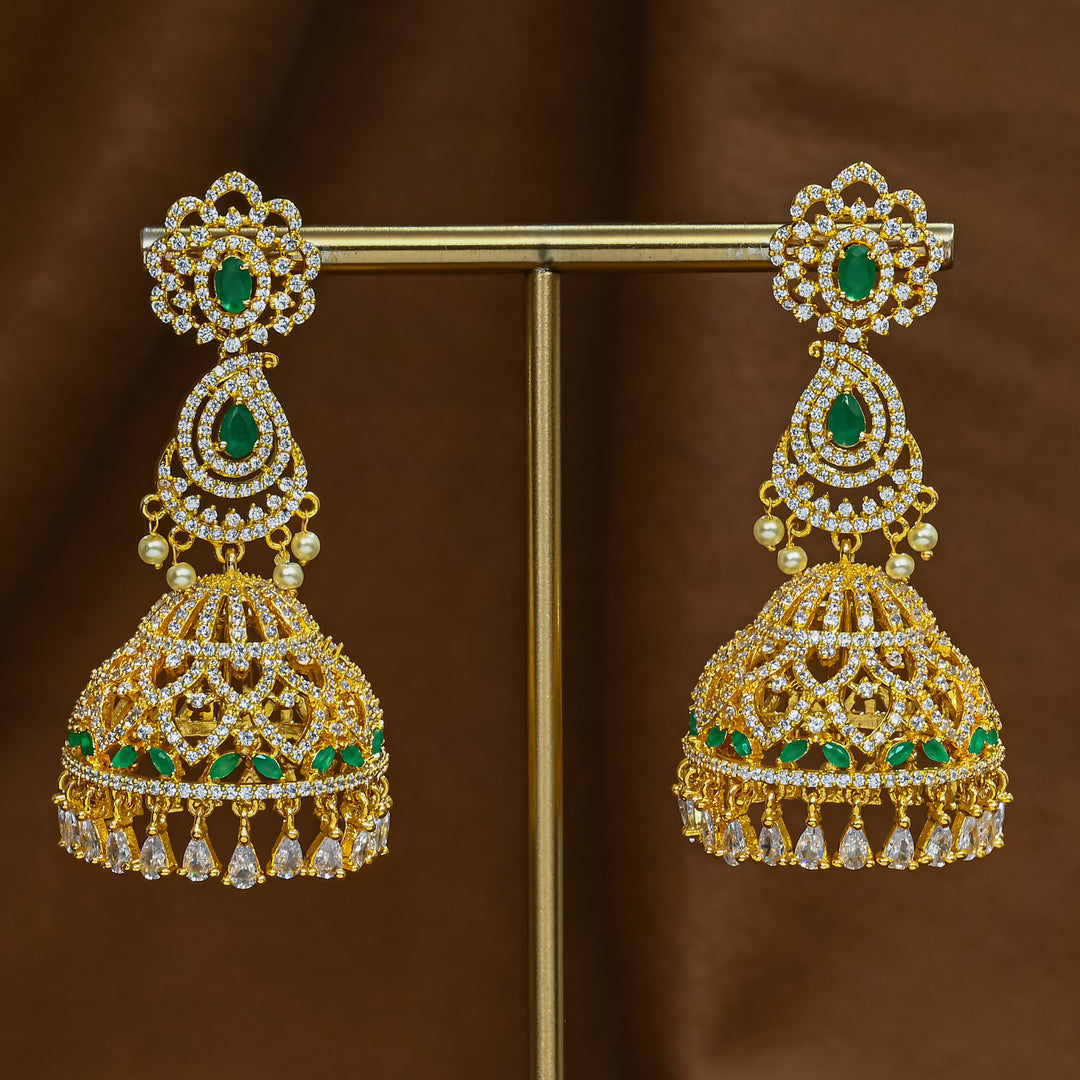 CZ Emerald Jhumka