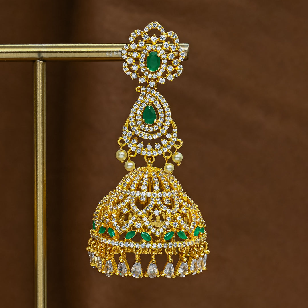 CZ Emerald Jhumka