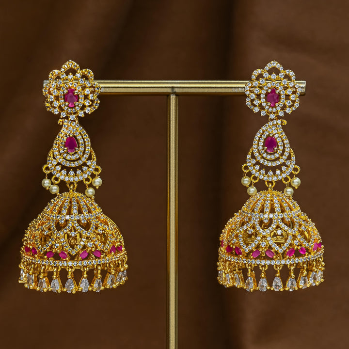 CZ Ruby Jhumka