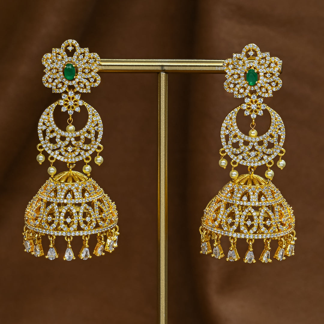 CZ Emerald Jhumka